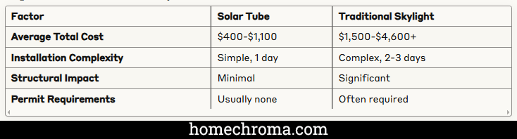 Solar Tubes vs Skylights: Which is Best for Your Budget?